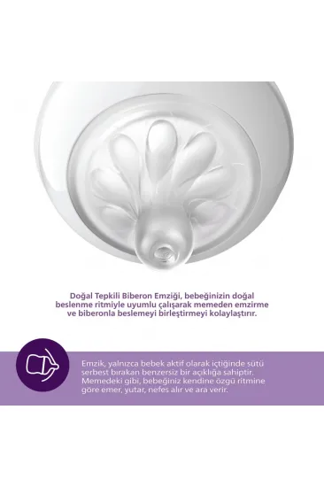 Doğal Tepkili Natural Response 2'Li Biberon Emziği No:3 1+ Ay Doğal Tepkili Natural Response 2'Li Biberon Emziği No:3 1+ Ay