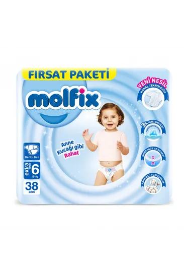 Bebek Bezi Fırsat Paketi 6 Beden 15+ Kg 38 Adet Bebek Bezi Fırsat Paketi 6 Beden 15+ Kg 38 Adet