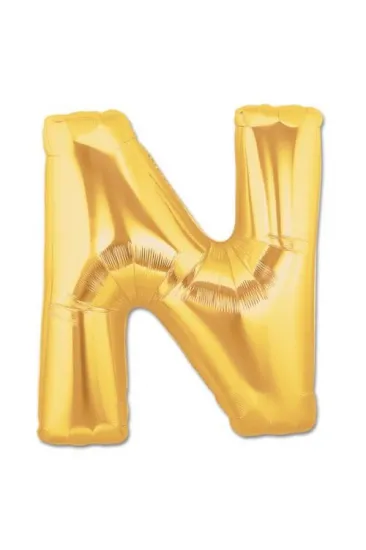 N Harf Folyo Balon Altın Renk 40 inç N Harf Folyo Balon Altın Renk 40 inç