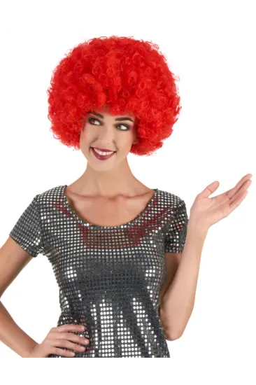 Kırmızı Renk Kıvırcık Afro Bonus Peruk Kırmızı Renk Kıvırcık Afro Bonus Peruk
