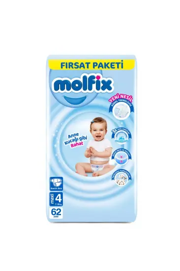 Bebek Bezi Fırsat Paketi 4 Beden 7-14 Kg 62 Adet Bebek Bezi Fırsat Paketi 4 Beden 7-14 Kg 62 Adet
