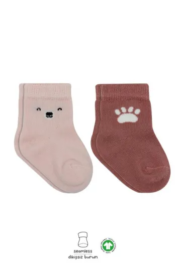 NessiWorld Bear Penye Soket Çorap 2'Li BS10116 Pembe(ADET FİYATIDIR)