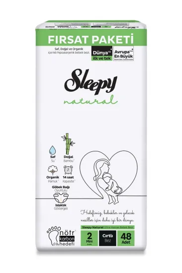 Natural Bebek Bezi Fırsat Paketi 2 Beden 3-6 Kg 48 Adet Natural Bebek Bezi Fırsat Paketi 2 Beden 3-6 Kg 48 Adet