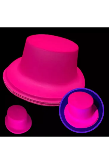 Neon Partisi Pembe Renk Plastik Fötr Şapka Neon Partisi Pembe Renk Plastik Fötr Şapka