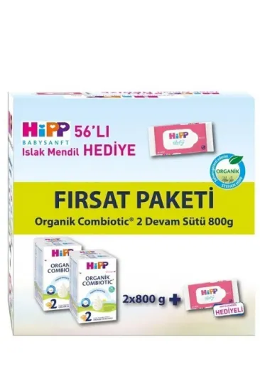 2 Organik Combiotic Bebek Sütü 800 Gr X2 Islak Mendil Hediyeli