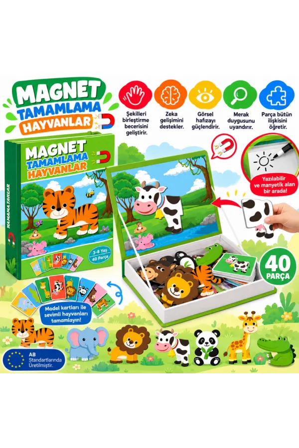 1512  Magnet Tamamlama - Hayvanlar/ +3 yaş