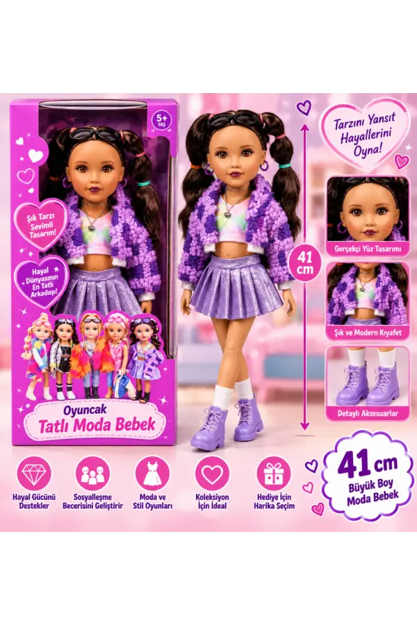 Oyuncak Tatlı Moda Bebek 41 cm Oyuncak Tatlı Moda Bebek 41 cm