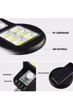 Powermaster Cl-182-6 Hareket Sensörlü 48 Cob Ledli Solar Sokak Lambası