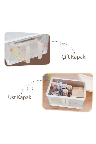 Sunup Sn-25883 72l Katlanabilir Plastik Saklama Kutusu Renkli Kapaklı Tekerlekli 40x64x37cm