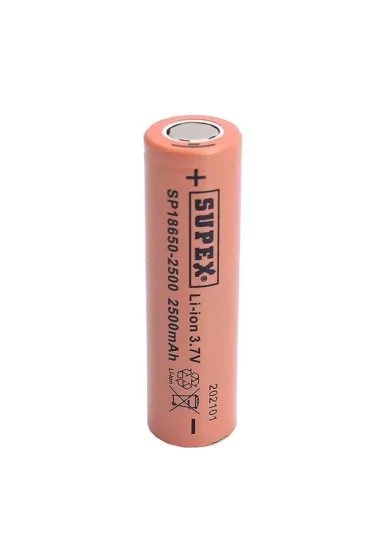 Supex 18650-2500 3.7v 2500 Mah Düz Kafa Li-ıon Pil Supex 18650-2500 3.7v 2500 Mah Düz Kafa Li-ıon Pil