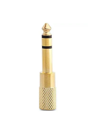 6.3 Mm Stereo Erkek-3.5 Mm Stereo Dişi Sarı Metal Gold Jack Fiş Çevirici 6.3 Mm Stereo Erkek-3.5 Mm Stereo Dişi Sarı Metal Gold Jack Fiş Çevirici