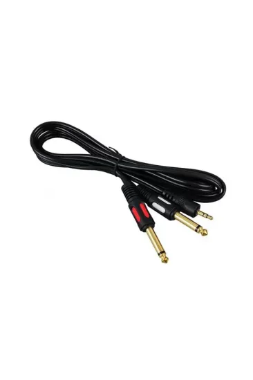 Powermaster Pm-4284 3.5 Mm Stereo Erkek/2x6.3mm Mono Erkek 1.5 Metre Kablo Powermaster Pm-4284 3.5 Mm Stereo Erkek/2x6.3mm Mono Erkek 1.5 Metre Kablo