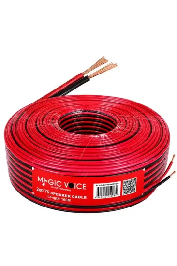 Magicvoice Mv-29558 2x0.75mm Siyah Kırmızı 100 Metre Cca Hoparlör Ses Kablosu Magicvoice Mv-29558 2x0.75mm Siyah Kırmızı 100 Metre Cca Hoparlör Ses Kablosu