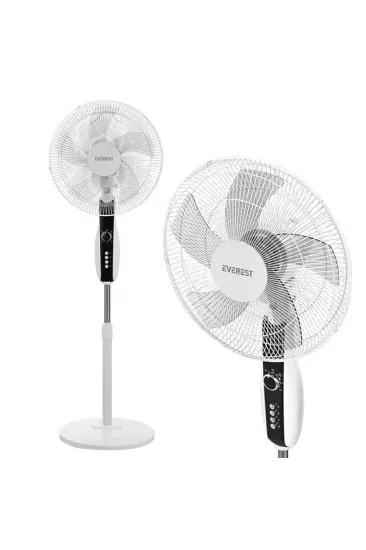 Everest Fan11 Cool Air 16'' 50 Watt 5 Pervaneli 3 Kademe 1200rpm Zaman Ayarlı Vantilatör - Beyaz Everest Fan11 Cool Air 16'' 50 Watt 5 Pervaneli 3 Kademe 1200rpm Zaman Ayarlı Vantilatör - Beyaz