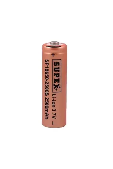 Supex 18650 – 2500s 3.7v 2500 Mah Başlı Li-ıon Pil Supex 18650 – 2500s 3.7v 2500 Mah Başlı Li-ıon Pil