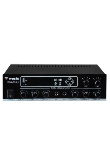Westa Wm-605u Usb-bluetooth 2 Bölgeli 2 Mikrofon Girişli 100 Watt Trafolu Anfi