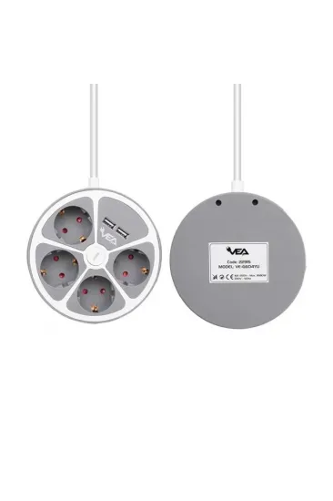Vea Ve-g604yu 4'lü 2 Usb’li Anahtarlı 1.5 Metre Grup Priz