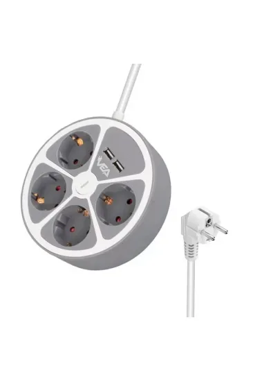 Vea Ve-g604yu 4'lü 2 Usb’li Anahtarlı 1.5 Metre Grup Priz