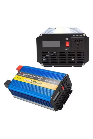 Powermaster 12 Volt 1200 Watt Pure Sinus Wave İnverter Pwr-1200 Powermaster 12 Volt 1200 Watt Pure Sinus Wave İnverter Pwr-1200