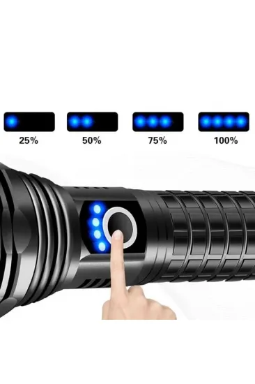 Powermaster Relax-30 P50 Su Geçirmez Zoomlu Flash Özellikli Şarjlı Metal Kasa Profesyonel El Feneri Powermaster Relax-30 P50 Su Geçirmez Zoomlu Flash Özellikli Şarjlı Metal Kasa Profesyonel El Feneri