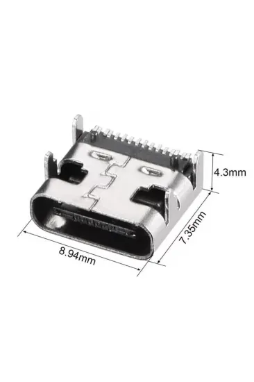 Powermaster Ic-266b-4 Type-c Dişi Şase Konnektör - Usb 3.1 16 Pin Hızlı Şarj Destekli Soketi Powermaster Ic-266b-4 Type-c Dişi Şase Konnektör - Usb 3.1 16 Pin Hızlı Şarj Destekli Soketi
