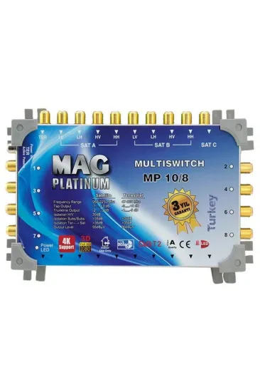 Mag Platinum Mp 10/8 Multiswitch - 10 Giriş 8 Çıkışlı Merkezi Uydu Santrali Hybrid 4k Ve 3d Destekli Mag Platinum Mp 10/8 Multiswitch - 10 Giriş 8 Çıkışlı Merkezi Uydu Santrali Hybrid 4k Ve 3d Destekli