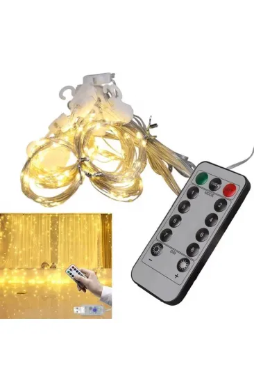 Winnboss Ekl-11 300 Günışığı Ledli Peri Motifli 3x3 Perde Dekoratif Aydınlatma 8 Modlu Usb 5vdc Kumandalı