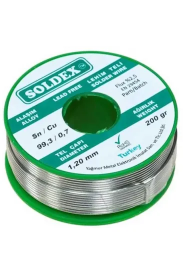 Soldex 1.20 Mm 200 Gr Kurşunsuz Lehim Teli Soldex 1.20 Mm 200 Gr Kurşunsuz Lehim Teli