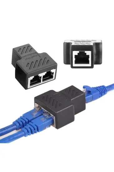 Powermaster Pm-26130 Ethernet Rj45 To 2x Çoklayıcı Dişi Splitter Adaptör