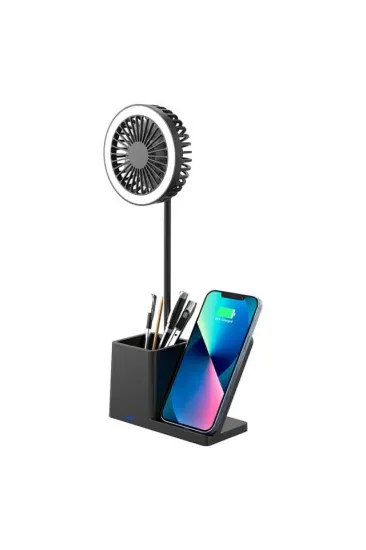 S-link Sl-m9055 10 Watt Kablosuz Şarj İstasyonlu Fanlı Kalemlikli Masa Lambası (siyah) S-link Sl-m9055 10 Watt Kablosuz Şarj İstasyonlu Fanlı Kalemlikli Masa Lambası (siyah)