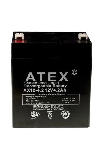 Atex Ax12-4.2 12 Volt 4.2 Amper Kuru Akü (90x70x101 Mm) Atex Ax12-4.2 12 Volt 4.2 Amper Kuru Akü (90x70x101 Mm)