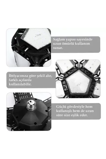 Ledx Ayarlanabilir Açılı 3 Kanatlı 72 Smd Ledli Galaxy Projektör Işığı 40w 4400 Lumen E27 32cm Ledx Ayarlanabilir Açılı 3 Kanatlı 72 Smd Ledli Galaxy Projektör Işığı 40w 4400 Lumen E27 32cm
