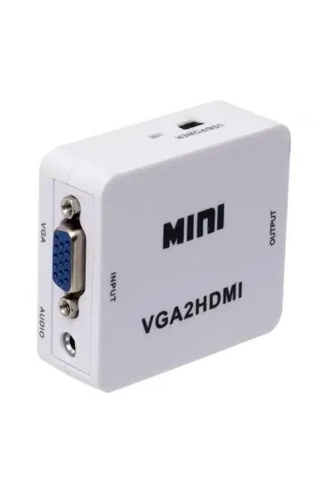 Powermaster Pm-18698 Vga To Hdmı Ses Girişli Mini Model Dönüştürücü Powermaster Pm-18698 Vga To Hdmı Ses Girişli Mini Model Dönüştürücü