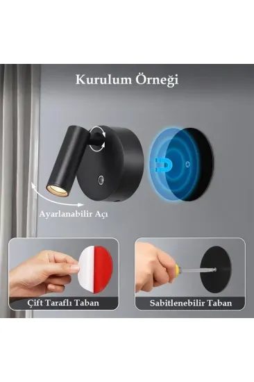 Ledx Al-xyd05 Çok Fonksiyonlu Dokunmatik Şarjlı 1200mah Duvar Aplik 3000k-4000k-6500k Type-c Şarj Girişli Ledx Al-xyd05 Çok Fonksiyonlu Dokunmatik Şarjlı 1200mah Duvar Aplik 3000k-4000k-6500k Type-c Şarj Girişli