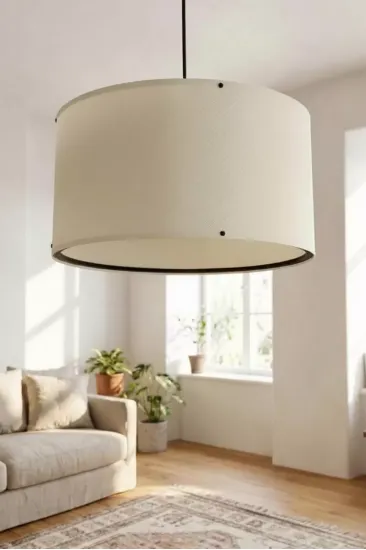 Bej Kumaş Başlıklı Sarkıt Avize 35 Cm Bej Kumaş Başlıklı Sarkıt Avize 35 Cm