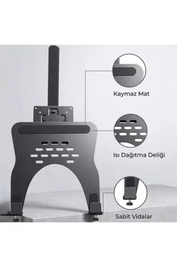 Powermaster Pm-27096 Profesyonel Amortisörlü 2'si 1 Arada Laptop Ve Monitör Standı