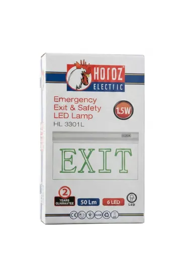 Horoz Zoff 1.5w 50 Lümen Şarjlı Camlı Acil Çıkış (exit) Levhası Horoz Zoff 1.5w 50 Lümen Şarjlı Camlı Acil Çıkış (exit) Levhası