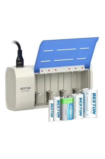 Beston Bst-c821bw (aa-aaa-c-d-9v-sc) Universal Pil Şarj Cihazı Tüm Boylar İçin Kullanılabilir Beston Bst-c821bw (aa-aaa-c-d-9v-sc) Universal Pil Şarj Cihazı Tüm Boylar İçin Kullanılabilir