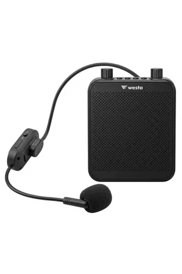 Westa Wap-300t Usb + Sd Kart Girişli Şarjlı Mini Seyyar Kablosuz Mikrofonlu Rehber Anfisi