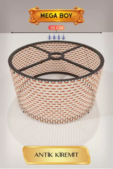 Antik Kiremit Lambader Başlığı 35 Cm Mega Boy Antik Kiremit Lambader Başlığı 35 Cm Mega Boy