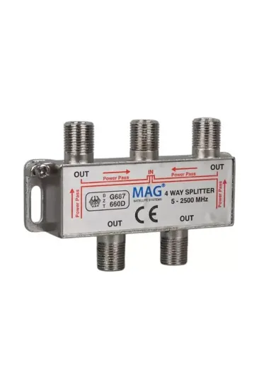 Mag 5-2500 Mhz 1/4 Splitter Mag 5-2500 Mhz 1/4 Splitter