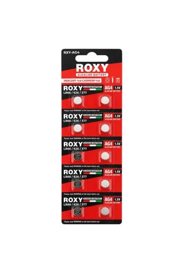 Roxy Ag4 Lr66 626 377 1.5v Alkalin Düğme Saat Pili 10'lu Blister Paket Roxy Ag4 Lr66 626 377 1.5v Alkalin Düğme Saat Pili 10'lu Blister Paket