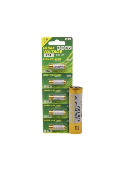 Powermaster Mn27a 12 Volt 27a İnce Alarm Pili Alkaline Batarya (5'lı Paket) Powermaster Mn27a 12 Volt 27a İnce Alarm Pili Alkaline Batarya (5'lı Paket)
