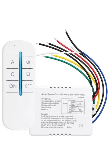 Weko Wk-28838 4 Kanallı Uzaktan Kumandalı Aydınlatma Kontrol Anahtarı Avize Modülü Weko Wk-28838 4 Kanallı Uzaktan Kumandalı Aydınlatma Kontrol Anahtarı Avize Modülü