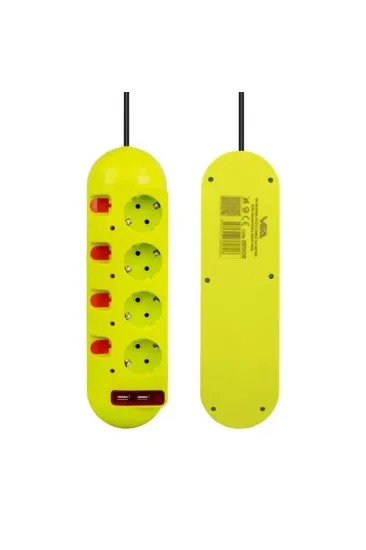 Vea Ve-e40usb 4'lü 2 Usb'li 1.5 Metre Ayrı Anahtarlı Grup Priz