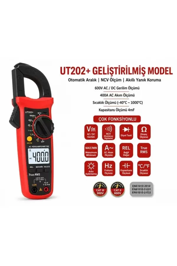 Uni-t Ut-202+ 400a Ac Pensampermetre Uni-t Ut-202+ 400a Ac Pensampermetre