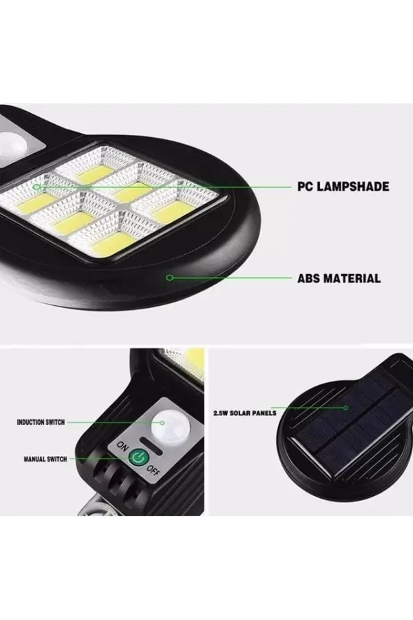 Powermaster Cl-182-6 Hareket Sensörlü 48 Cob Ledli Solar Sokak Lambası
