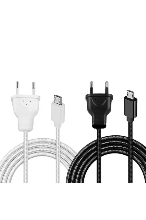 Powermaster Micro Usb Serisi 220v Fişli Örgülü Şarj Kablosu Powermaster Micro Usb Serisi 220v Fişli Örgülü Şarj Kablosu